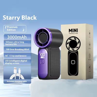 Ventilateur Turbo X688, 100 vitesses réglables, mini ventilateur portable, affichage numérique, 3000 mAh, flux d'air puissant pour les voyages, PC