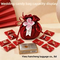 Sacs à bonbons chinois de luxe haut de gamme, pochettes créatives en velours avec cordon de serrage, boîtes de dragées pour mariage, cadeaux en stock