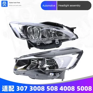 Nouveau 6000k H4 assemblage de phare avant de <span class=keywords><strong>voiture</strong></span> pour Peugeot 307 3008 4008 508 5008 508L Source de lumière au xénon couvercle en plastique OE droit - Product Image 6