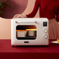 Four à pizza puissant de 1500 W, 32 L, écran LED, acier inoxydable, four à convection, grille-pain, four à pâtisserie