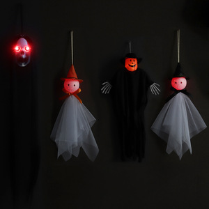 Adornos Colgantes de Fantasmas y <span class=keywords><strong>Brujas</strong></span> de Tul para Halloween, Decoraciones Espeluznantes con Sombreros de Bruja para Puerta Principal, Jardín y Suministros Festivos - Product Image 3