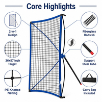 Filet de rebond de football portable et pliable pour l'entraînement de football en extérieur pour enfants