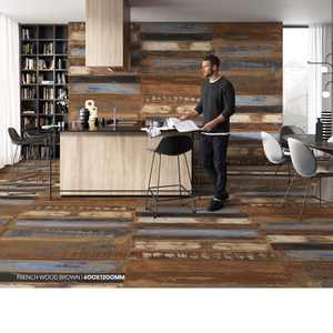 Azulejos de Porcelana con Aspecto de Madera Rústica Marrón, 2x4 Pies, Superficie Brillante, para Interiores Residenciales de Primera Calidad, Pisos y Paredes - Product Image 4