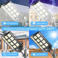 Ensemble Wifi 90w extérieur avec pôle Led énergie lampe intégrée puissance caméra cachée lampadaire solaire