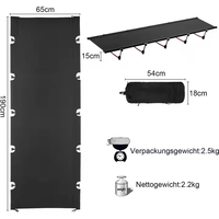 Lit de camping pliable ultraléger et compact en aluminium et tissu Oxford pour l'extérieur, idéal pour les voyages (OEM)
