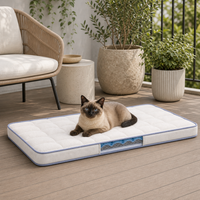 Matelas rafraîchissant en silicone pour chat, motif pétales de fleurs, idéal pour balcon ombragé et présentoirs de style de vie