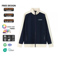 Sweat-shirt à capuche unisexe en coton épais 380g avec fermeture éclair contrastante, double fermeture éclair, col montant, tricoté décontracté pour homme