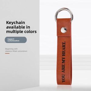 PU Leather Keychain <b>Key</b> Pendant Metal Ring Car <b>Key</b> Ring <b>Lanyard</b> Strap Access Card Laser Closure Type None Made China Style Other - Product Image 2