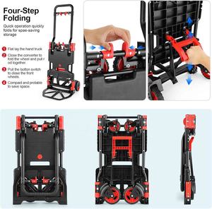 Carretilla de Mano 2 en <span class=keywords><strong>1</strong></span> Plegable con Cesta, Carretilla con Mango Retráctil, Capacidad de 330 Libras, Carretilla Plegable - Product Image 6