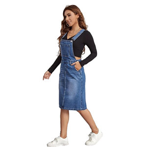 Vente en gros de mode : Salopette en jean en coton pour femmes, style <span class=keywords><strong>jupe</strong></span> à bretelles, tendance - Product Image 2