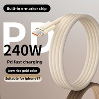 Kabel Data Ponsel Tipe-C Braided Pengisian Cepat 65W dari Source Factory untuk Pengisian Universal IPhone17 Android