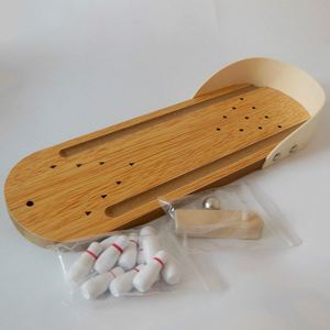 Custom Logo Printed Innovation Solid Wood Parent Child Fun Ball Mini <b>Bowling</b> Table Game Toy for Kids China - Product Image 4