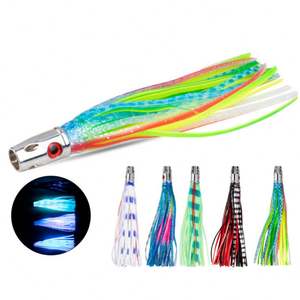 เหยื่อตกปลาทะเลน้ำลึกแบบใหม่ ขนาด 165 มม. น้ำหนัก 55 กรัม สำหรับตกปลาใหญ่ แบบพ่นน้ำ รูปปลาหมึก สำหรับตกปลาทูน่า มาร์ลิน เหยื่อปลอมแบบนิ่ม - Product Image 1