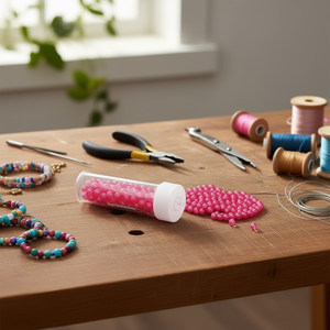 Perline ILAN Abalorio 8mm Rosa Pallido per Creazione di Gioielli e Artigianato - Product Image 2