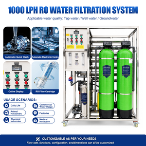 Système <span class=keywords><strong>de</strong></span> purification d'eau par osmose inverse industriel 1000L/H avec réservoirs <span class=keywords><strong>de</strong></span> sable et <span class=keywords><strong>de</strong></span> charbon - Product Image 3