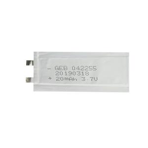 Lithium polymer battery <span class=keywords><strong>3</strong></span>,7 v 20 mah 042255 ultra thin polymer li-Polymer rechargeable battery - Product Image 1
