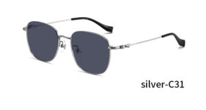 Lunettes de soleil en titane unisexes polarisées UV400 rondes vintage noires légères rétro confortables à monture intégrale pour l'extérieur - Product Image 4