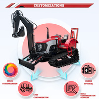Traktor Mini Kompak, Loader Pertanian, Backhoe, PTO, Peralatan Pertanian Multifungsi Ukuran Kecil