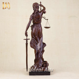 A buon mercato home decor bronzo statua in metallo la dea della signora giustizia donna greca statua color oro ufficio scultura desktop - Product Image 6