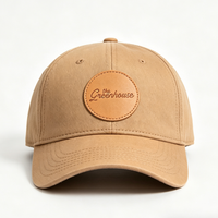 Parche Redondo Personalizado de Cuero Genuino Termosellado, Etiqueta Ecológica para Gorras, Accesorios de Ropa Cosidos, Venta al por Mayor OEM