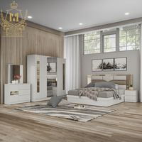 Lit Double King Size Moderne en Bois avec Rangement et Massage, Meuble de Chambre à Coucher de Luxe à Prix Abordable