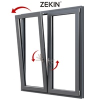 Ventana Abatible y Giratoria de Aluminio y Vidrio Templado Zekin, Aislamiento Térmico, Resistente a Impactos de Huracanes, Ventana para Proyectos en Estados Unidos, Ventana para Villas