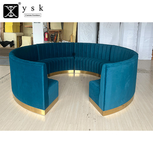 SF-363 Commercial Furniture Half Circle Moon U Shape Restaurant Bar Booths Round Booth Seating - Product Image 2