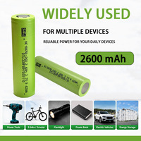 Batterie rechargeable 18650 2600mAh 3C 3,7 Volt, cellule de batterie lithium-ion à cycle profond