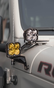 Off-road thanh ánh sáng chân đế kép một trụ cột ánh sáng kính chắn gió LED ánh sáng gắn chân đế cho Jeep Wrangler JL Đấu sĩ JT 18-23 - Product Image 6