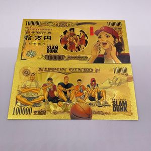 Billet de banque personnalisé 7 modèles japonais Anime Slum Dunk Manga 100000 yens argent plaqué or 24k - Product Image 6