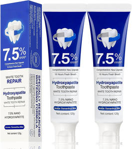 Dentifrice à l'hydroxyapatite 7,5% nHAP, blanchissant, réparation de l'émail, sans fluor, pour dents sensibles, menthe, soin buccal, 120g - Product Image 1