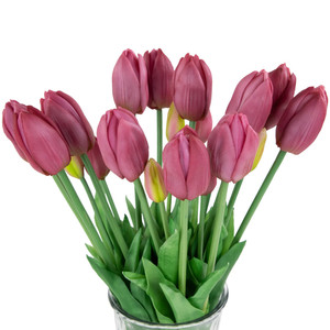 Flores de tulipán artificiales moradas para decoración de festivales de bodas nupciales ramo de flores de <span class=keywords><strong>tulipanes</strong></span> falsos de tacto Real - Product Image 6