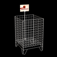 Présentoir de basket-ball en maille métallique Custopm, panier de rangement en grille métallique, support de présentation de ballons de sport pour magasin de sport et salle de sport