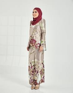 SIPO Eid Nouvelle Collection Modeste Ensemble Baju Kurung pour Femmes Musulmanes Tissu en Dentelle Chinois Service OEM Broderie Florale - Product Image 6