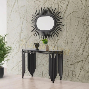 Meubles de salon, nouvelle conception, table <span class=keywords><strong>console</strong></span> en <span class=keywords><strong>acier</strong></span> inoxydable doré, plateau en <span class=keywords><strong>verre</strong></span>, table <span class=keywords><strong>console</strong></span> moderne, tables consoles - Product Image 6