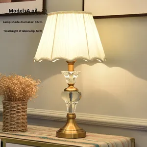 Lámpara de mesa de cristal europea moderna, decoración creativa de cabecera de hierro para dormitorio, sala de estar, Hotel americano, boda, moda - Product Image 6