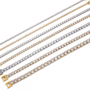 Novedad 2026: Cadena de tenis de acero inoxidable chapada en oro PVD de 18k, resistente al agua, con circonitas cúbicas de 2mm, 3mm, 4mm, 5mm y cadena extensora. - Product Image 6