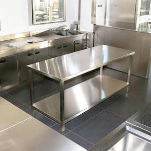 Mesa de Trabajo Industrial Comercial de Acero Inoxidable 304 de 2 Niveles, Fácil de Ensamblar, para Cocina de Restaurante y <span class=keywords><strong>Catering</strong></span> - Product Image 4