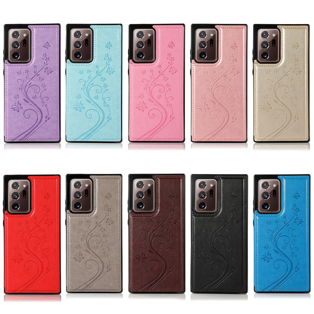 Butterfly Love Flower Embossed Phone Case for Samsung Galaxy Note 20 Ultra 10 Plus S10E S10 S9 S8 Plus Phone Protection Cover