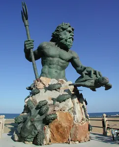 Nhà máy tùy chỉnh thủ công kim loại Hy Lạp cổ đại Poseidon Bronze tác phẩm điêu khắc