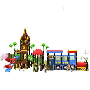 Il più nuovo parco divertimenti Train castle-style <span class=keywords><strong>giostre</strong></span> per <span class=keywords><strong>bambini</strong></span> parco giochi all'aperto scivolo in plastica per <span class=keywords><strong>bambini</strong></span> gioco di gioco - Product Image 1