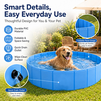Piscine gonflable pliable pour animaux de compagnie, baignoire portable pour chiens et chats, piscine familiale pour le jeu et le divertissement