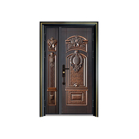 Porte principale en acier moderne de Matel d'entrée principale double porte extérieure pour la maison