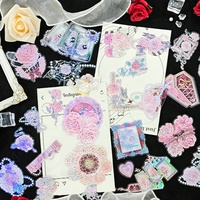 Autocollants personnalisés en PET transparent avec feuille d'argent holographique, fournitures pour scrapbooking et journalisation, fabricant d'autocollants