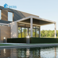 Pavillon bioclimatique intelligent motorisé Sweet Home en aluminium avec stores orientables, pare-soleil LED et capteur de vent pour jardin