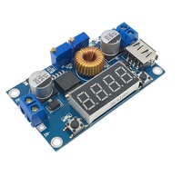 DC-DC XL4015 5A Drive Digital LED, modul pengisi daya baterai Lithium CC/CV USB konverter Step Down Buck dengan Voltmeter Ammeter