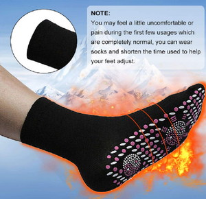 Set de 2 <span class=keywords><strong>chaussettes</strong></span> <span class=keywords><strong>chauffantes</strong></span> en <span class=keywords><strong>Tourmaline</strong></span> pour femmes, chaussons réglables, rétro, anti-dérapantes, pieds chauds ou froids, manches - Product Image 3