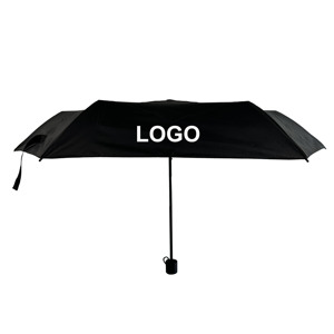 Parapluie manuel pliant en trois sections, 8 baleines, résistant au vent, en tissu 190T, au design classique, idéal pour les cadeaux d'affaires et les voyages - Product Image 1
