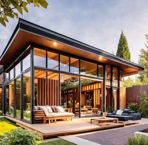 غرفة شمسية حديثة عالية الجودة من الألومنيوم، حديقة شتوية، كونسيرفتوار مقاوم للماء للاستخدام في جميع الفصول، شرفة مغلقة بزجاج مزدوج - Product Image 5