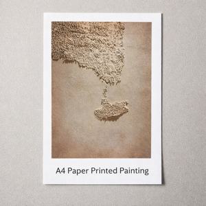 Toile imprimée format A4, nature morte abstraite dessinée à la main, style Wabi Sabi, art mural pour hôtel, texture 3D faite à la main, peinture acrylique minimaliste - Product Image 1